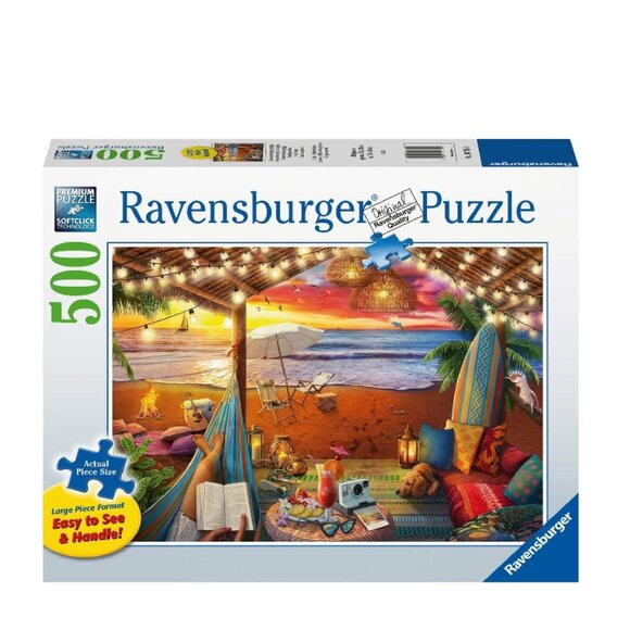 New sealed Ravensburger 500 pcs Large Format Puzzle-Cozy Cabana - Picture 1 of 13